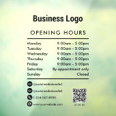 Autocollant Pour Fenêtre Heures d'ouverture Code QR Logo de l'entreprise (Feuille 3)