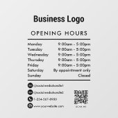 Autocollant Pour Fenêtre Heures d'ouverture Code QR Logo de l'entreprise (Feuille)