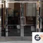 Autocollant Pour Fenêtre Heures d'ouverture Code QR Logo de l'entreprise (Porte de bureau)