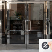 Autocollant Pour Fenêtre Heures d'ouverture Code QR Logo Entreprise Moderne (Porte de bureau)