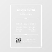 Autocollant Pour Fenêtre Heures d'ouverture de code QR de bureau d'affaires (Feuille)