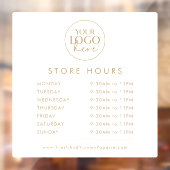 Autocollant Pour Fenêtre Heures d'ouverture de la boutique de logo d'entrep (Feuille 2)