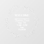 Autocollant Pour Fenêtre Heures d'ouverture de la boutique d'entreprise de (Feuille)