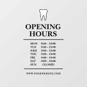 Autocollant Pour Fenêtre Heures d'ouverture de la clinique dentaire dentair (Feuille)