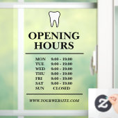 Autocollant Pour Fenêtre Heures d'ouverture de la clinique dentaire dentair (Maison)