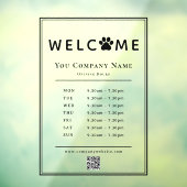 Autocollant Pour Fenêtre Heures d'ouverture de la clinique vétérinaire Logo (Feuille 3)