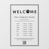 Autocollant Pour Fenêtre Heures d'ouverture de la clinique vétérinaire Logo (Feuille)