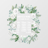 Autocollant Pour Fenêtre heures d'ouverture de la couronne florale bleue pa (Feuille)