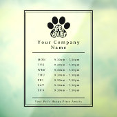 Autocollant Pour Fenêtre Heures d'ouverture de la vitrine commerciale Empre (Feuille 3)