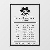 Autocollant Pour Fenêtre Heures d'ouverture de la vitrine commerciale Empre (Feuille)