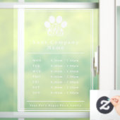 Autocollant Pour Fenêtre Heures d'ouverture de la vitrine de l'entreprise E (Maison)