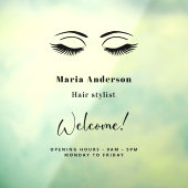 Autocollant Pour Fenêtre Heures d'ouverture de l'artiste maquilleuse bienve (Feuille 3)