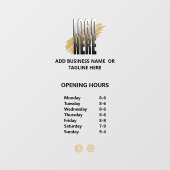Autocollant Pour Fenêtre Heures d'ouverture de l'entreprise avec logo (Feuille)