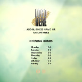 Autocollant Pour Fenêtre Heures d'ouverture de l'entreprise avec logo (Feuille 3)