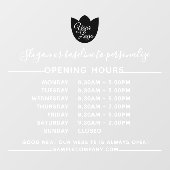 Autocollant Pour Fenêtre Heures d'ouverture de l'entreprise avec logo et te (Feuille)