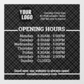 Autocollant Pour Fenêtre Heures d'ouverture de l'entreprise avec logo et te (Feuille)