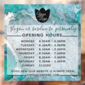 Autocollant Pour Fenêtre Heures d'ouverture de l'entreprise avec logo et te (Feuille 2)