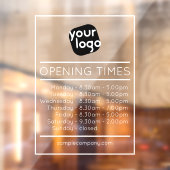 Autocollant Pour Fenêtre Heures d'ouverture de l'entreprise avec logo et te (Feuille 2)
