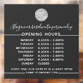 Autocollant Pour Fenêtre Heures d'ouverture de l'entreprise avec logo et te (Feuille 2)