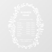 Autocollant Pour Fenêtre Heures d'ouverture de l'entreprise botanique Autoc (Feuille)
