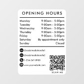 Autocollant Pour Fenêtre Heures d'ouverture de l'entreprise Code QR Horaire (Feuille)