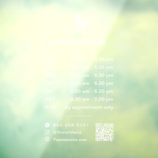 Autocollant Pour Fenêtre Heures d'ouverture de l'entreprise Code QR Icônes  (Feuille 3)