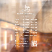 Autocollant Pour Fenêtre Heures d'ouverture de l'entreprise Code QR Icônes  (Feuille 2)