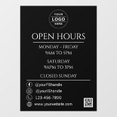 Autocollant Pour Fenêtre Heures d'ouverture de l'entreprise Code QR Logo no (Feuille)