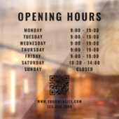 Autocollant Pour Fenêtre Heures d'ouverture de l'entreprise Code QR minimal (Feuille 2)