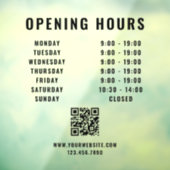 Autocollant Pour Fenêtre Heures d'ouverture de l'entreprise Code QR minimal (Feuille 3)