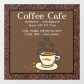 Autocollant Pour Fenêtre Heures d'ouverture de l'entreprise de café Café de (Feuille)