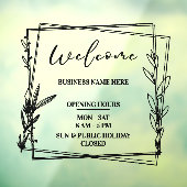 Autocollant Pour Fenêtre Heures d'ouverture de l'entreprise de nom esthétiq (Feuille 3)