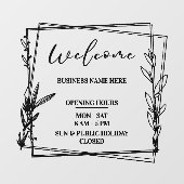 Autocollant Pour Fenêtre Heures d'ouverture de l'entreprise de nom esthétiq (Feuille)