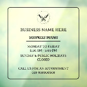 Autocollant Pour Fenêtre Heures d'ouverture de l'entreprise de salon de coi (Feuille 3)