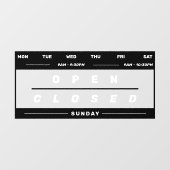 Autocollant Pour Fenêtre Heures d'ouverture de l'entreprise de style Calend (Feuille)