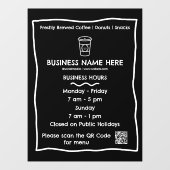 Autocollant Pour Fenêtre Heures d'ouverture de l'entreprise du code QR du c (Feuille)