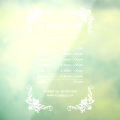 Autocollant Pour Fenêtre Heures d'ouverture de l'entreprise élégante Fenêtr (Feuille 3)