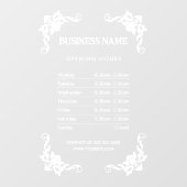 Autocollant Pour Fenêtre Heures d'ouverture de l'entreprise élégante Fenêtr (Feuille)