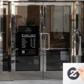 Autocollant Pour Fenêtre Heures d'ouverture de l'entreprise en noir avec lo (Porte de bureau)