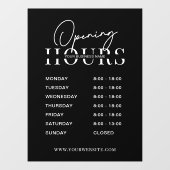 Autocollant Pour Fenêtre Heures d'ouverture de l'entreprise Logo minimal no (Feuille)