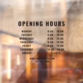 Autocollant Pour Fenêtre Heures d'ouverture de l'entreprise moderne minimal (Feuille 2)