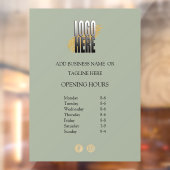 Autocollant Pour Fenêtre Heures d'ouverture de l'entreprise moderne Sage ve (Feuille 2)