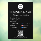Autocollant Pour Fenêtre Heures d'ouverture de l'entreprise Script moderne  (Feuille 3)