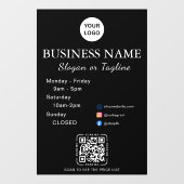 Autocollant Pour Fenêtre Heures d'ouverture de l'entreprise Script moderne  (Feuille)