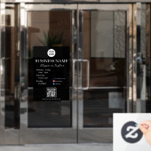 Autocollant Pour Fenêtre Heures d'ouverture de l'entreprise Script moderne  (Porte de bureau)