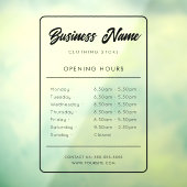 Autocollant Pour Fenêtre Heures d'ouverture de l'entreprise Signalisation A (Feuille 3)