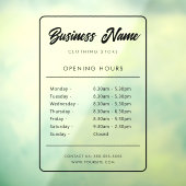 Autocollant Pour Fenêtre Heures d'ouverture de l'entreprise Signalisation A (Feuille 3)