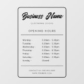 Autocollant Pour Fenêtre Heures d'ouverture de l'entreprise Signalisation A (Feuille)