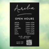 Autocollant Pour Fenêtre Heures d'ouverture de l'entreprise Signature Logo  (Feuille 3)