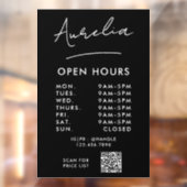 Autocollant Pour Fenêtre Heures d'ouverture de l'entreprise Signature Logo  (Feuille 2)